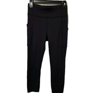 Lululemon All the Right Places High-Waisted Cropped Leggings Pockets Black  Sz 6